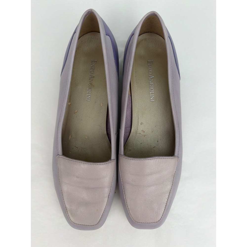 Enzo Angiolini Liberty Loafers 5.5M Purple Leather Vintage Square Toe Brazil